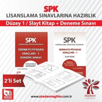 Akademi SPK Sermaye Piyasası Düzey-1 Deneme + Slayt 2 li Set Akademi Consulting Yayınları