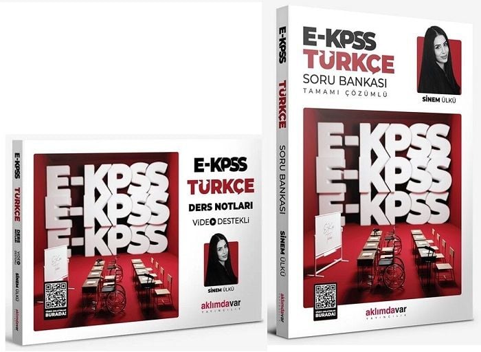 Aklımdavar EKPSS Türkçe Video Destekli Ders Notları + Soru 2 li Set - Sinem Ülkü Aklımdavar Yayıncılık