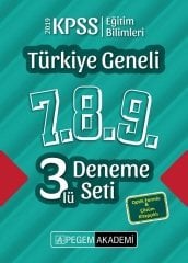 SÜPER FİYAT Pegem 2019 KPSS Eğitim Bilimleri Türkiye Geneli 3 Deneme (7.8.9) Pegem Akademi Yayınları