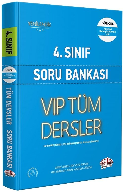 Editör 4. Sınıf VIP Tüm Dersler Soru Bankası Mavi Kitap Editör Yayınları