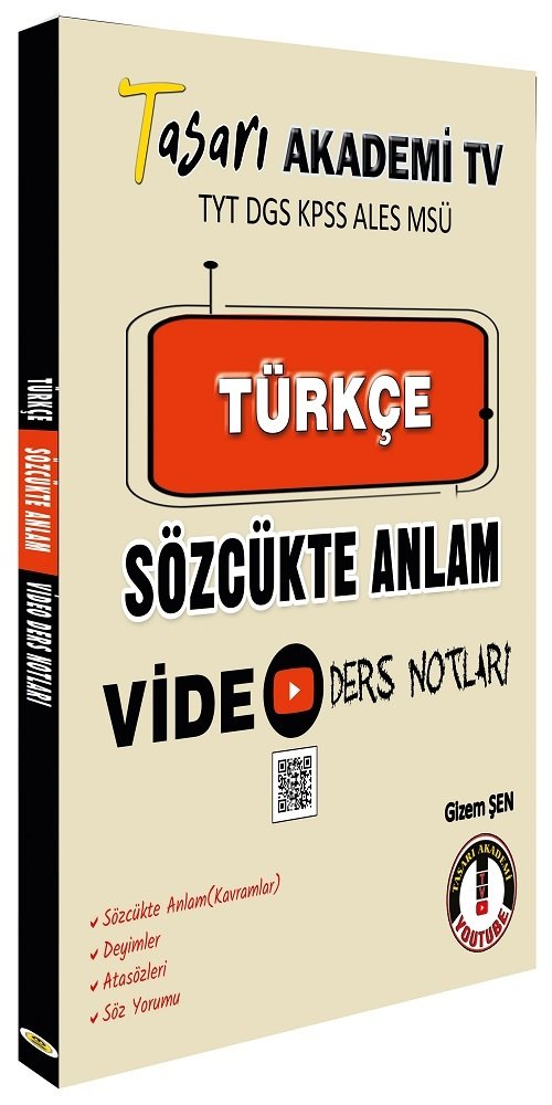 Tasarı TYT DGS KPSS ALESS MSÜ Türkçe Sözlükte Anlam Video Ders Notları Tasarı Yayınları
