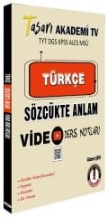 Tasarı TYT DGS KPSS ALESS MSÜ Türkçe Sözlükte Anlam Video Ders Notları Tasarı Yayınları