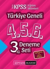 Pegem 2019 KPSS Eğitim Bilimleri Türkiye Geneli 3 Deneme (4.5.6) Pegem Akademi Yayınları
