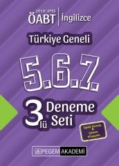 Pegem 2019 ÖABT İngilizce Öğretmenliği Türkiye Geneli 3 Deneme (5.6.7) Pegem Akademi Yayınları