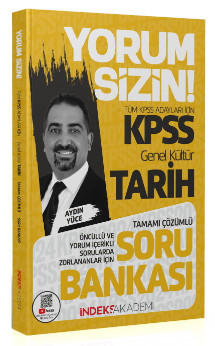 İndeks Akademi 2024 KPSS Tarih Yorum Sizin Soru Bankası Çözümlü - Aydın Yüce İndeks Akademi Yayıncılık