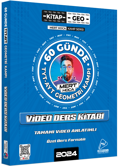 Mert Hoca 2024 YKS TYT AYT 60 Günde Geometri Kampı Video Ders Kitabı Mert Hoca Yayınları