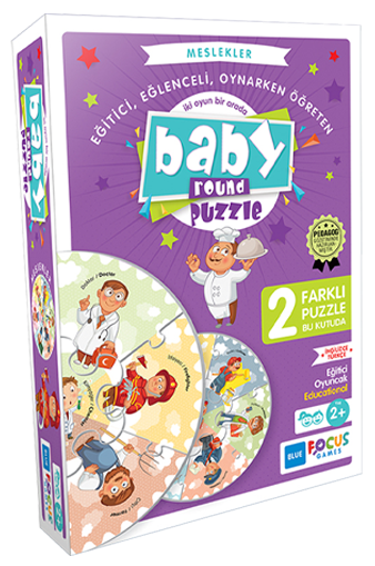 Baby Round 2 Farklı Puzzle - Meslekler Blue Focus Games