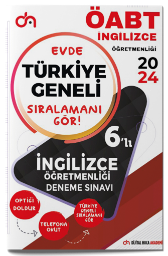 Dijital Hoca 2024 ÖABT İngilizce Öğretmenliği Türkiye Geneli Kurumsal 6 Deneme PDF Çözümlü Dijital Hoca Akademi