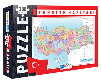 Türkiye Haritası Kutulu 200 Parça Puzzle Blue Focus Games
