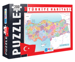 Türkiye Haritası Kutulu 200 Parça Puzzle Blue Focus Games