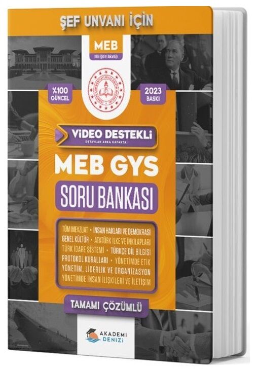 Akademi Denizi 2023 GYS MEB Milli Eğitim Bakanlığı Şef Soru Bankası Çözümlü Görevde Yükselme Akademi Denizi