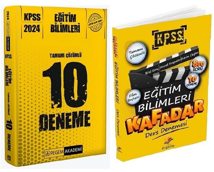 Pegem + Dizgi 2024 KPSS Eğitim Bilimleri 10+10 Deneme 2 li Set - Bilal Genç Pegem Akademi Yayınları
