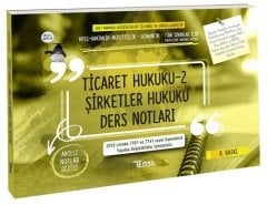 SÜPER FİYAT Temsil Ticaret Hukuku-2 Şirketler Hukuku Ders Notları 8. Baskı Temsil Yayınları