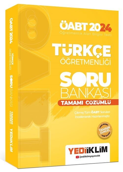Yediiklim 2024 ÖABT Türkçe Öğretmenliği Soru Bankası Çözümlü Yediiklim Yayınları
