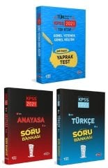 SÜPER FİYAT Data 2021 KPSS Genel Yetenek Genel Kültür Yaprak Test + Türkçe + Vatandaşlık Soru 3 lü Set Data Yayınları