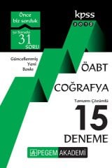 SÜPER FİYAT Pegem 2018 ÖABT Coğrafya 15 Deneme Çözümlü Pegem Akademi Yayınları