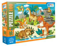 Dinosaurs Dinozorlar 100 Parça Puzzle Blue Focus Games