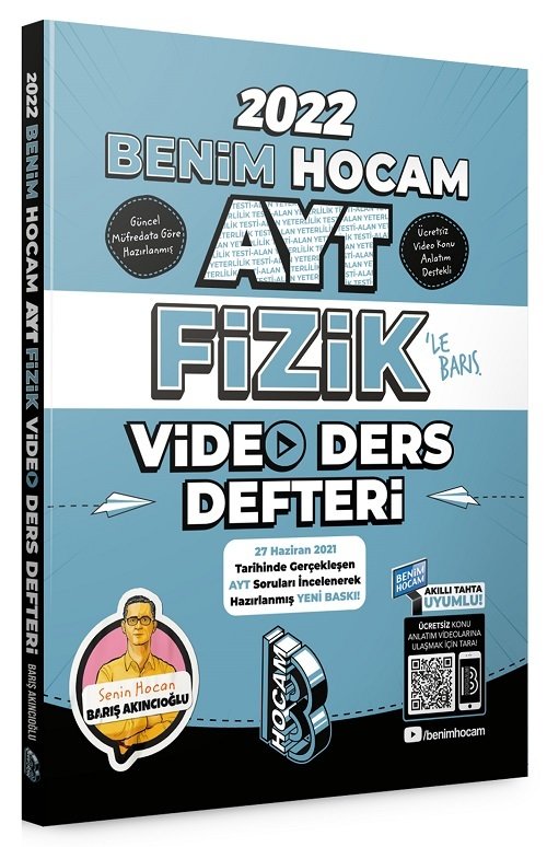 SÜPER FİYAT Benim Hocam 2022 YKS AYT Fizik Video Ders Defteri - Barış Akıncıoğlu Benim Hocam Yayınları