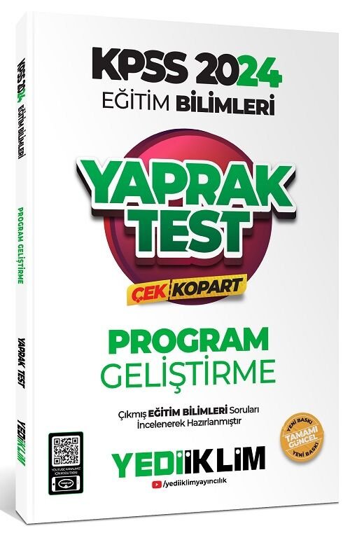 Yediiklim 2024 KPSS Eğitim Bilimleri Program Geliştirme Yaprak Test Çek Kopart Yediiklim Yayınları