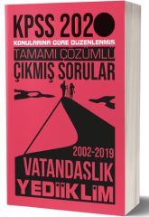 Yediiklim 2020 KPSS Vatandaşlık Çıkmış Sorular Çözümlü 2008-2019 Yediiklim Yayınları