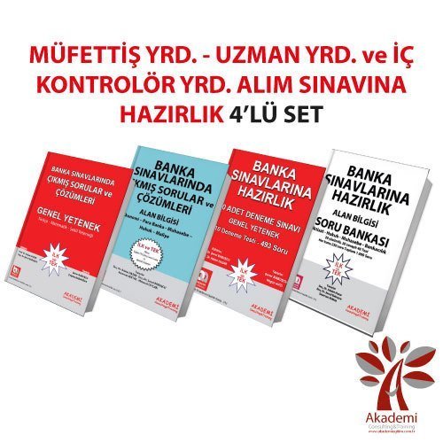 Akademi Banka Sınavları Müfettiş-Uzman ve İç Kontrolör Yardımcılığı Hazırlık Soru Bankası 4 lü Set Akademi Consulting Yayınları