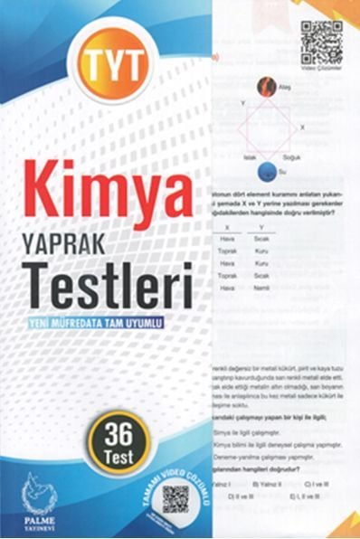 Palme YKS TYT Kimya Yaprak Testleri 36 Test Palme Yayınları