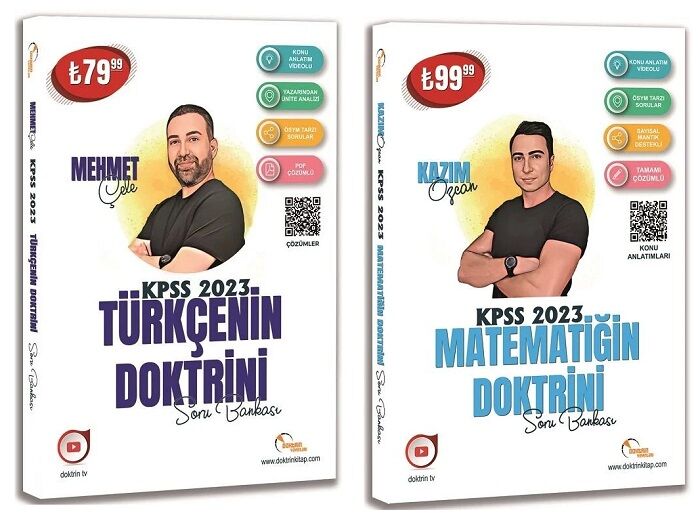 SÜPER FİYAT Doktrin 2023 KPSS Türkçe-Matematik Soru 2 li Set Doktrin Yayınları