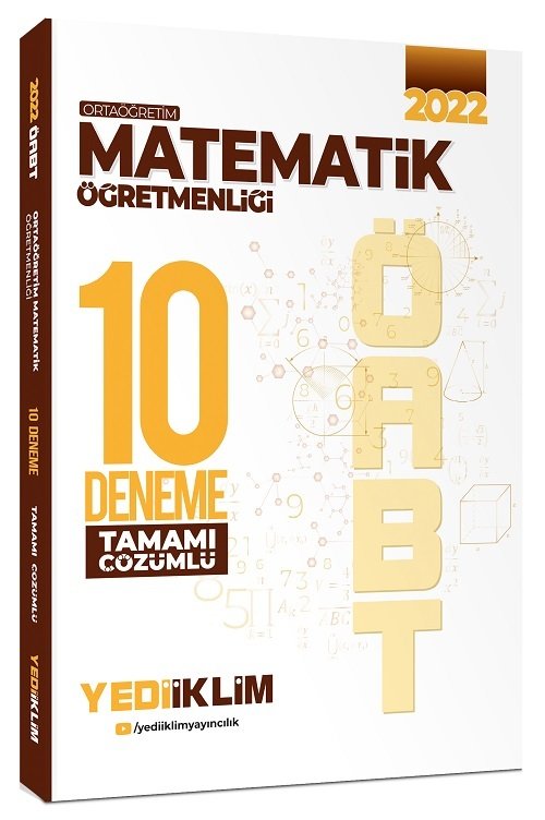 Yediiklim 2022 ÖABT Lise Ortaöğretim Matematik Öğretmenliği 10 Deneme Çözümlü Yediiklim Yayınları