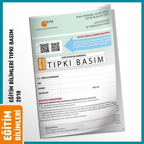 İnformal KPSS Eğitim Bilimleri 2018 Sınavı Tıpkı Basım Türkiye Geneli Deneme Dijital Çözümlü İnformal Yayınları