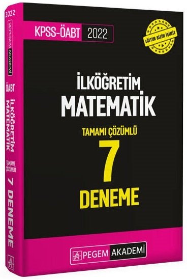 Pegem 2022 ÖABT İlköğretim Matematik 7 Deneme Çözümlü Pegem Akademi Yayınları