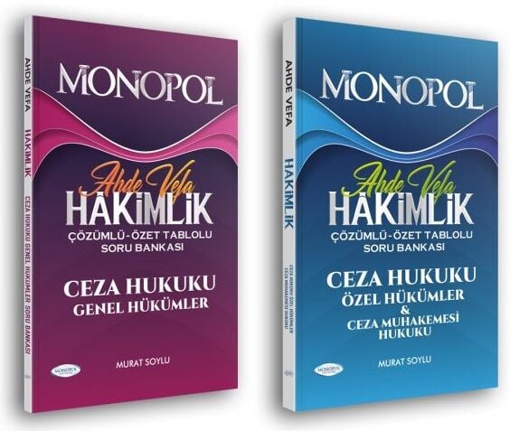 Monopol Adli İdari Hakimlik Ahde Vefa Ceza Hukuku Soru 2 li Set Monopol Yayınları