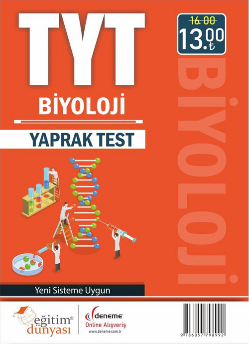 SÜPER FİYAT Eğitim Dünyası YKS TYT Biyoloji Yaprak Test Eğitim Dünyası Yayınları