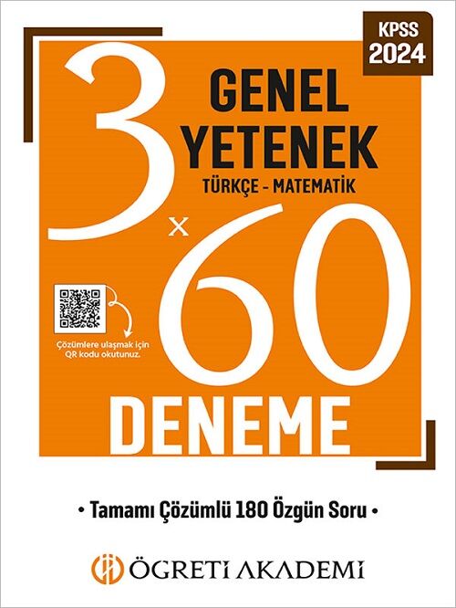 Öğreti 2024 KPSS Genel Yetenek Türkçe-Matematik 3x60 Deneme Çözümlü Öğreti Akademi