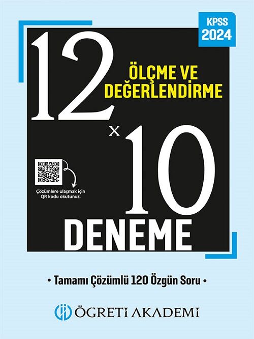 Öğreti 2024 KPSS Eğitim Bilimleri Ölçme ve Değerlendirme 12x10 Deneme Çözümlü Öğreti Akademi