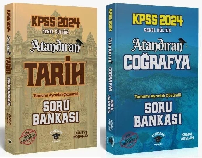 Atandıran 2024 KPSS Tarih+Coğrafya Soru Bankası 2 li Set Atandıran Yayıncılık