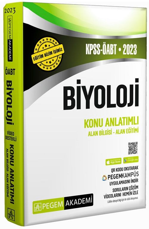 Pegem 2023 ÖABT Biyoloji Öğretmenliği Konu Anlatımı Video Destekli Pegem Akademi Yayınları