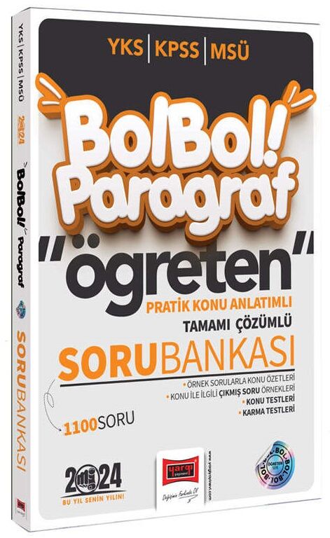 Yargı 2024 YKS KPSS MSÜ Paragraf Bol Bol Öğreten Soru Bankası Çözümlü Yargı Yayınları