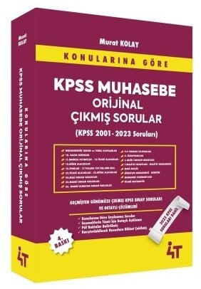 4T Yayınları KPSS A Grubu Muhasebe Orijinal Çıkmış Sorular Konularına Göre 4. Baskı - Murat Kolay 4T Yayınları