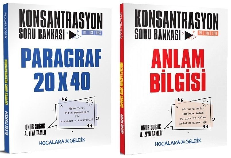 SÜPER FİYAT Hocalara Geldik YKS TYT DGS KPSS Paragraf + Anlam Bilgisi Konsantrasyon Soru Bankası 2 li Set Hocalara Geldik Yayınları