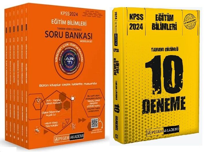 Pegem 2024 KPSS Eğitim Bilimleri Modüler Soru + 10 Deneme 2 li Set Pegem Akademi Yayınları