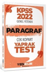 Yediiklim 2022 KPSS Paragraf Yaprak Test Çek Kopart Yediiklim Yayınları