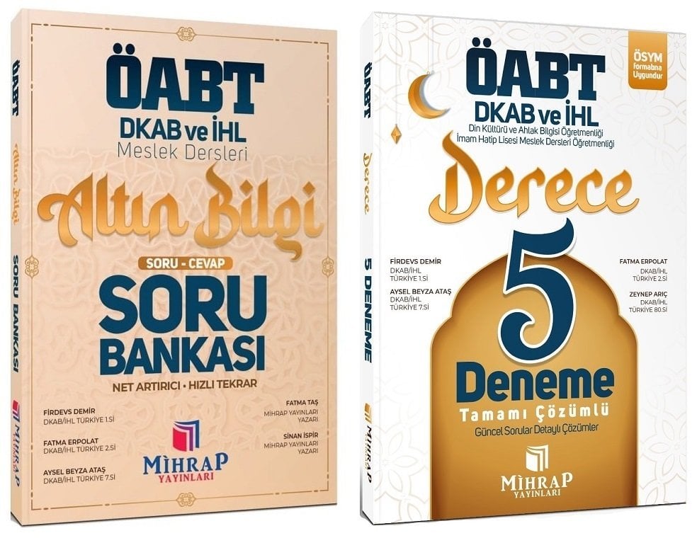 Mihrap ÖABT Din Kültürü Soru + 5 Deneme 2 li Set Mihrap Yayınları