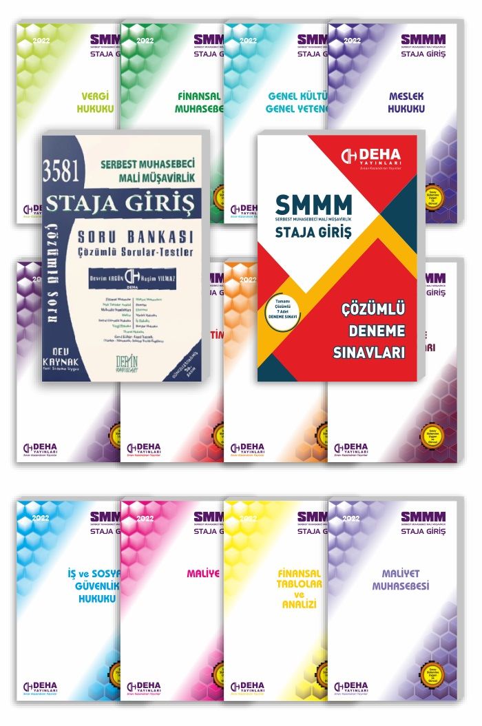 Deha SMMM Staja Giriş Konu Seti + Soru Bankası + 7 Deneme 14 lü Set Deha Yayınları