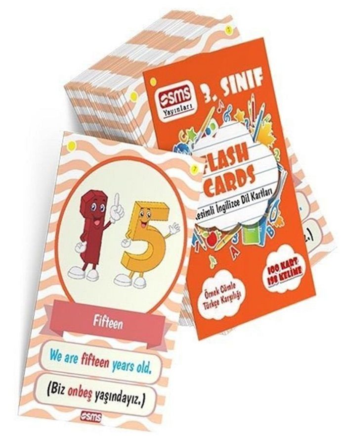 SMS Yayınları 3. Sınıf İngilizce Flash Cards Resimli Dil Kartları SMS Yayınları