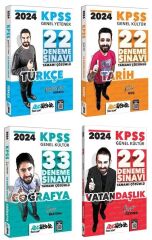 HocaWebde 2024 KPSS Türkçe+Tarih+Coğrafya+Vatandaşlık 99 Deneme 4 lü Set HocaWebde Yayınları