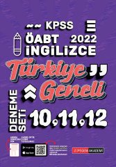 Pegem 2022 ÖABT İngilizce Öğretmenliği Türkiye Geneli 3 Deneme (10-11-12) Pegem Akademi Yayınları