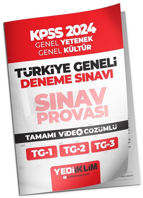 Yediiklim 2024 KPSS Genel Yetenek Genel Kültür Türkiye Geneli Sınav Provası Deneme (1-2-3) Video Çözümlü Yediiklim Yayınları