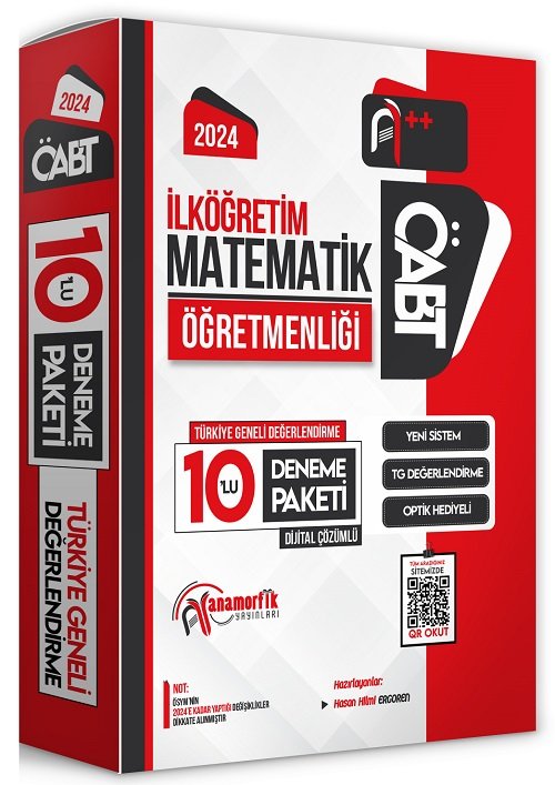 Anamorfik 2024 ÖABT İlköğretim Matematik Öğretmenliği Türkiye Geneli 10 Deneme Dijital Çözümlü Anamorfik Yayınları