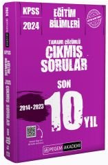 Pegem 2024 KPSS Eğitim Bilimleri Son 10 Yıl Çıkmış Sorular Çözümlü Pegem Akademi Yayınları