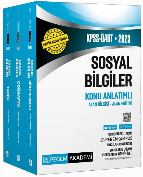 Pegem 2023 ÖABT Sosyal Bilgiler Konu Anlatımlı Modüler Set 3 Kitap Pegem Akademi Yayınları